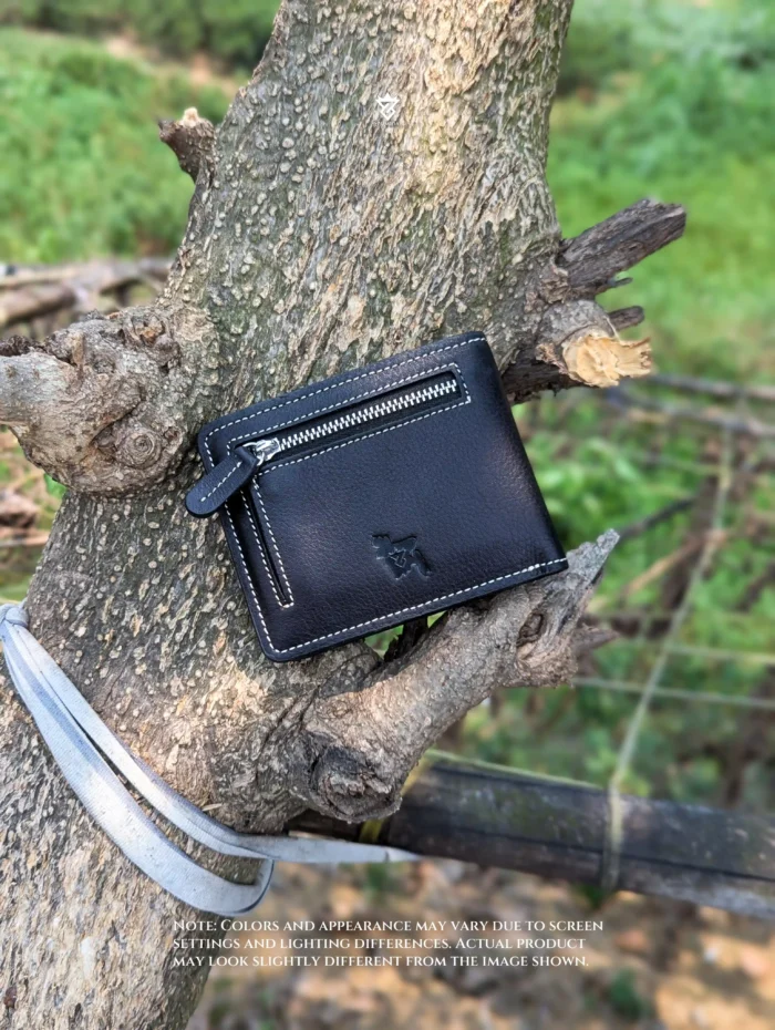 Zomidar Classic Bi-Fold Premium Leather Wallet (The Horizon) With Zipper Pocket
