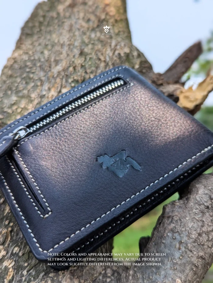 Zomidar Classic Bi-Fold Premium Leather Wallet (The Horizon) With Zipper Pocket