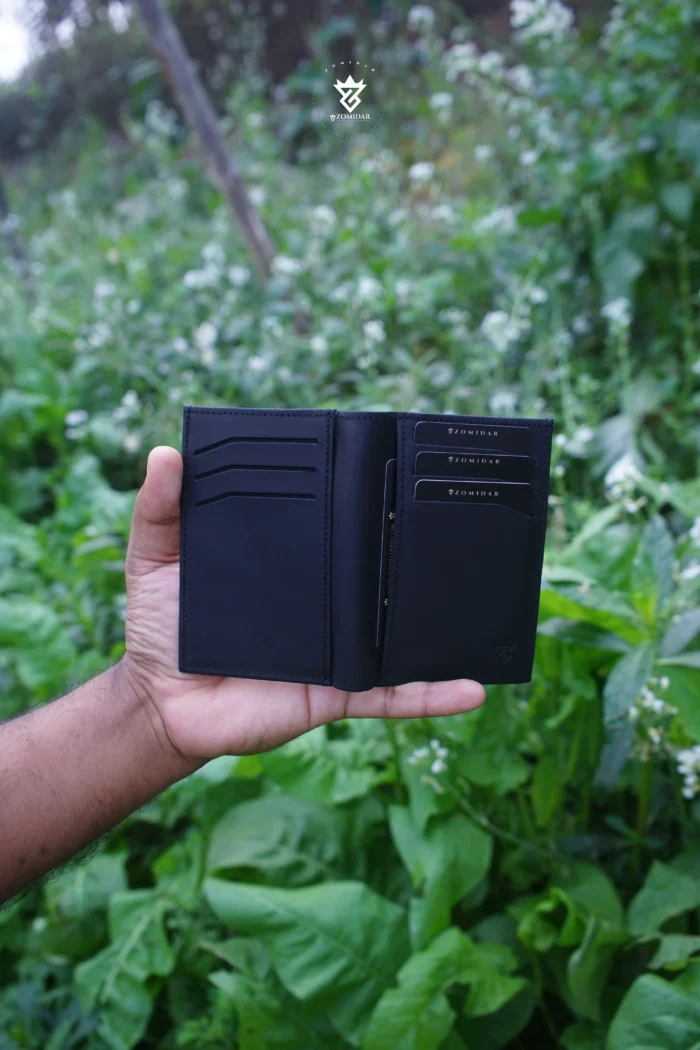 Zomidar Super Slim Mordan Genaration Snap Button Bi-Fold Card Holder Genuine Leather Wallet (The Cosmic ZBCW)