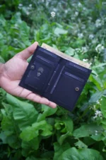 Zomidar Super Slim Mordan Genaration Snap Button Bi-Fold Card Holder Genuine Leather Wallet (The Cosmic ZBCW)