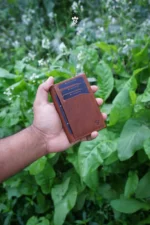 Zomidar Super Slim Mordan Genaration Snap Button Bi-Fold Card Holder Genuine Leather Wallet (The Cosmic ZBCW)