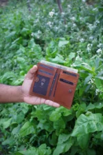 Zomidar Super Slim Mordan Genaration Snap Button Bi-Fold Card Holder Genuine Leather Wallet (The Cosmic ZBCW)