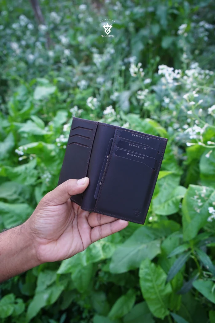 Zomidar Super Slim Mordan Genaration Snap Button Bi-Fold Card Holder Genuine Leather Wallet (The Cosmic ZBCW)