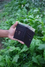 Zomidar Super Slim Mordan Genaration Snap Button Bi-Fold Card Holder Genuine Leather Wallet (The Cosmic ZBCW)