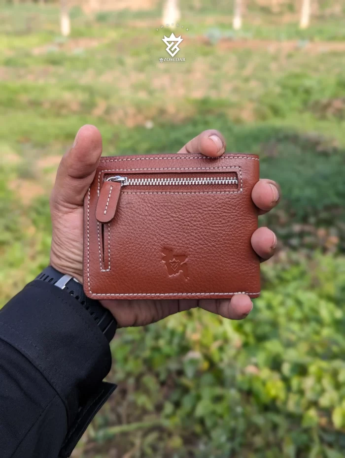 Zomidar Classic Bi-Fold Premium Leather Wallet (The Horizon) With Zipper Pocket