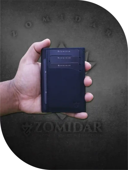 Zomidar Super Slim Mordan Genaration Snap Button Bi-Fold Card Holder Genuine Leather Wallet (The Cosmic ZBCW)