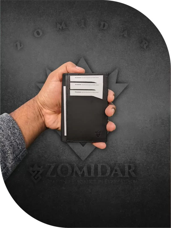 Zomidar Super Slim Mordan Genaration Snap Button Bi-Fold Card Holder Genuine Leather Wallet (The Cosmic ZBCW)