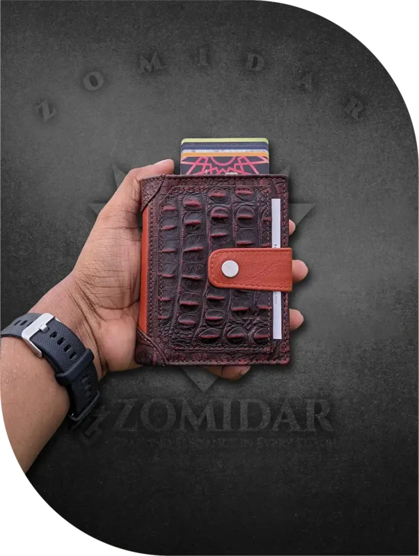 Alligator Pattern Multifunctional Ultra Premium Quality Mens Leather Wallet with Detachable Metal Card Holde