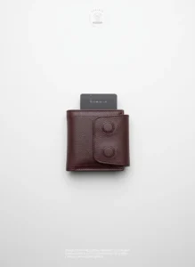Mini Magnetic Swipe Up Card Holder Bifold Genuine Leather Wallet (The PopMag)