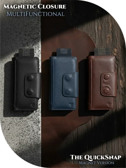 Magnetic Closure MultiFunctional Pop Up Card Holder Long Wallet (The QuickSnap Magnet Version)